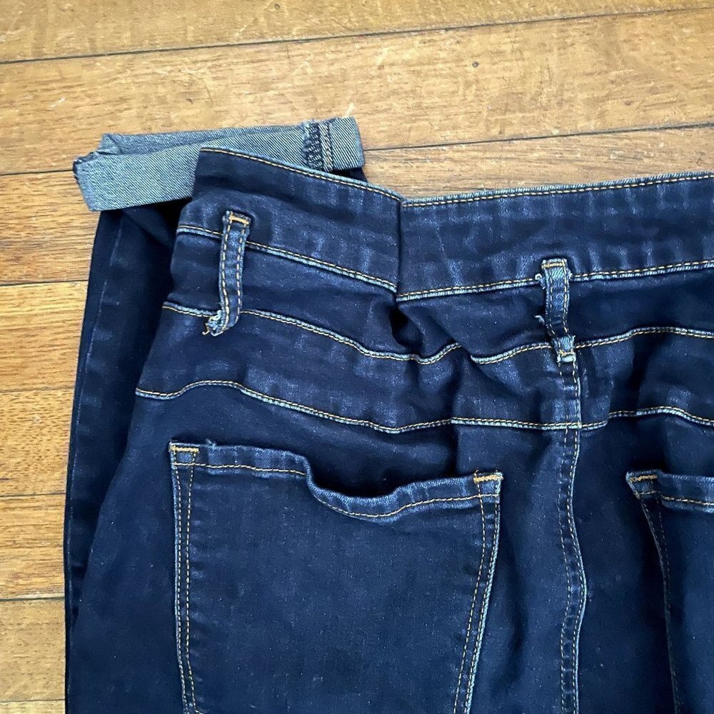 Refuge tailored navy dark wash denim jeans pockets comfortable cotton pants - Picture 5 of 5